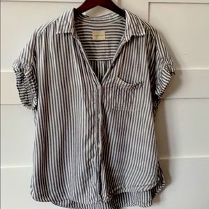 Striped cotton blend tshirt